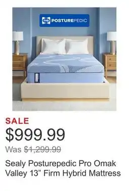 Costco Sealy Posturepedic Pro Omak Valley 13 Firm Hybrid Mattress offer