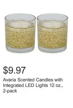 Costco Avaria Scented Candles with Integrated LED Lights 12 oz., 2-pack offer