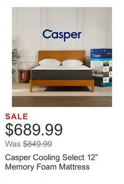 Costco Casper Cooling Select 12 Memory Foam Mattress offer