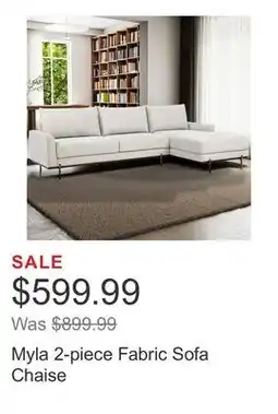Costco Myla 2-piece Fabric Sofa Chaise offer