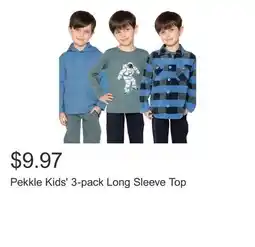 Costco Pekkle Kids' 3-pack Long Sleeve Top offer