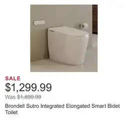 Costco Brondell Sutro Integrated Elongated Smart Bidet Toilet offer