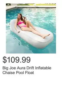 Costco Big Joe Aura Drift Inflatable Chaise Pool Float offer