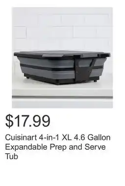 Costco Cuisinart 4-in-1 XL 4.6 Gallon Expandable Prep and Serve Tub offer