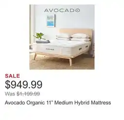 Costco Avocado Organic 11 Medium Hybrid Mattress offer