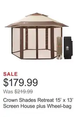 Costco Crown Shades Retreat 15' x 13' Screen House plus Wheel-bag offer