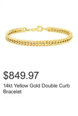 Costco 14kt Yellow Gold Double Curb Bracelet offer