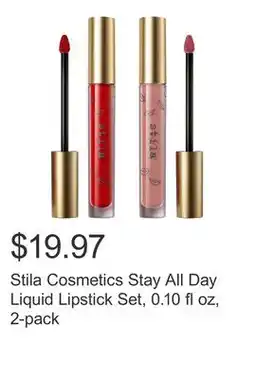 Costco Stila Cosmetics Stay All Day Liquid Lipstick Set, 0.10 fl oz, 2-pack offer