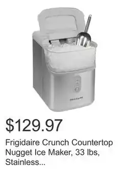 Costco Frigidaire Crunch Countertop Nugget Ice Maker, 33 lbs, Stainless Scoop Included offer