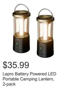 Costco Lepro Battery Powered LED Portable Camping Lantern, 2-pack offer