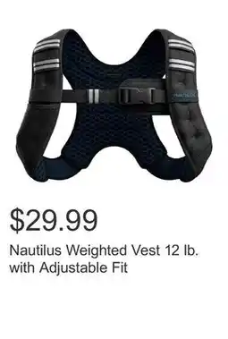 Costco Nautilus Weighted Vest 12 lb. with Adjustable Fit offer