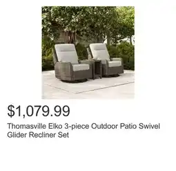 Costco Thomasville Elko 3-piece Outdoor Patio Swivel Glider Recliner Set offer