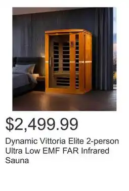 Costco Dynamic Vittoria Elite 2-person Ultra Low EMF FAR Infrared Sauna offer