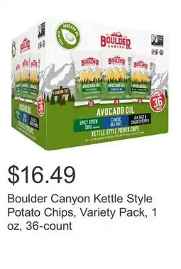 Costco Boulder Canyon Kettle Style Potato Chips, Variety Pack, 1 oz, 36-count offer