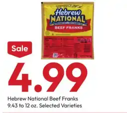 Stater Bros Hebrew National Beef Franks offer