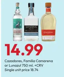 Stater Bros Cazadores, Familia Camarena or Lunazul offer