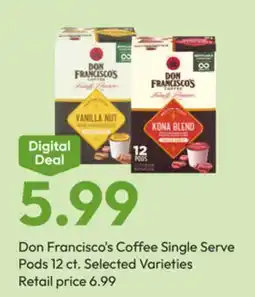 Stater Bros Don Francisco's Coffee Single Serve Pods offer