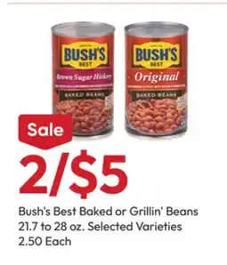 Stater Bros Bush's Best Baked or Grillin' Beans offer
