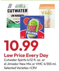 Stater Bros Cutwater Spirits 4/12 fl. oz. or el Jimador New Mix or VMC 4/355 ml offer