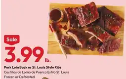 Stater Bros Pork Loin Back or St. Louis Style Ribs offer