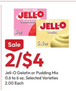Stater Bros Jell-O Gelatin or Pudding Mix offer