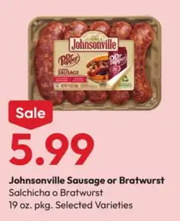 Stater Bros Johnsonville Sausage or Bratwurst offer