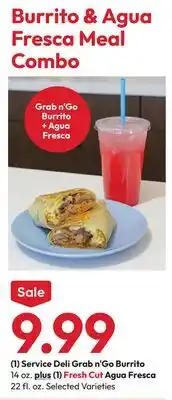 Stater Bros Burrito & Agua Fresca Meal Combo offer