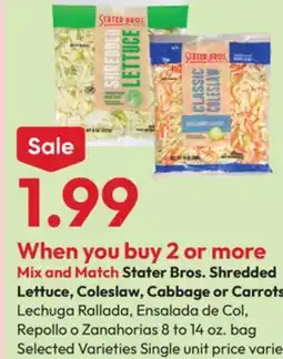 Stater Bros Stater Bros. Shredded Lettuce, Coleslaw, Cabbage or Carrots offer