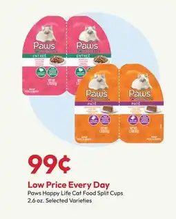 Stater Bros Paws Happy Life Cat Food Split Cups offer