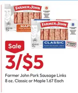 Stater Bros Farmer John Pork Sausage Links offer