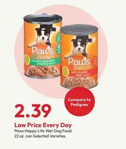 Stater Bros Paws Happy Life Wet Dog Food offer