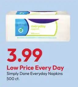 Stater Bros Simply Done Everyday Napkins offer