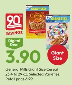 Stater Bros General Mills Giant Size Cereal offer