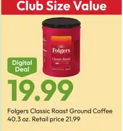 Stater Bros Folgers Classic Roast Ground Coffee offer