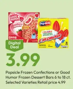 Stater Bros Popsicle Frozen Confections or Good Humor Frozen Dessert Bars offer