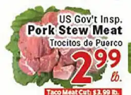 Rio Valley Market US Gov't Insp. Pork Stew Meat offer