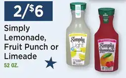 Heinen's Simply Lemonade, Fruit Punch or Limeade offer