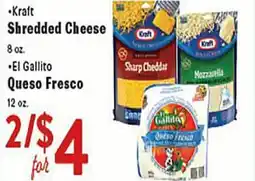Rio Valley Market •Kraft Shredded Cheese •El Gallito Queso Fresco offer