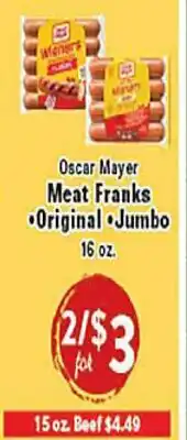 Rio Valley Market Oscar Mayer Meat Franks offer