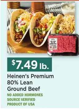 Heinen's Heinen's Premium 80% Lean Ground Beef offer