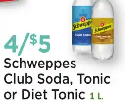 Heinen's Schweppes Club Soda, Tonic or Diet Tonic offer
