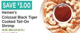 Heinen's Heinen's Colossal Black Tiger Cooked Tail-On Shrimp offer