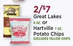 Heinen's Great Lakes 8 OZ. or Hartville 7 OZ. Potato Chips offer
