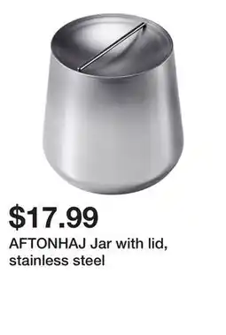 Ikea AFTONHAJ Jar with lid, stainless steel offer