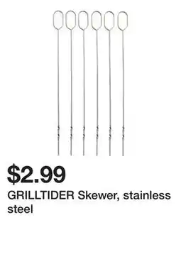 Ikea GRILLTIDER Skewer, stainless steel offer