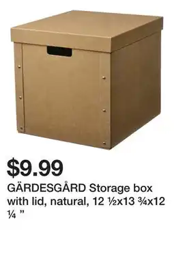 Ikea GÄRDESGÅRD Storage box with lid, natural, 12 ½x13 ¾x12 ¼ offer