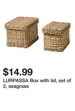 Ikea LURPASSA Box with lid, set of 2, seagrass offer