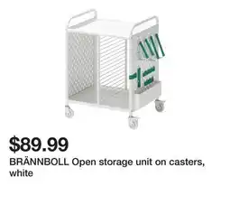 Ikea BRÄNNBOLL Open storage unit on casters, white offer