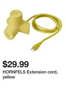 Ikea HORNFELS Extension cord, yellow offer