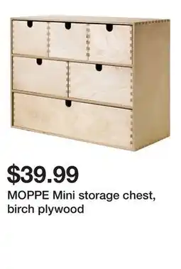 Ikea MOPPE Mini storage chest, birch plywood offer